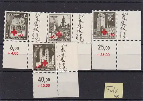 Gouvernement général (GG) Croix rouge Eckrand, Falz Oberrand de la marque, 52-55, E4