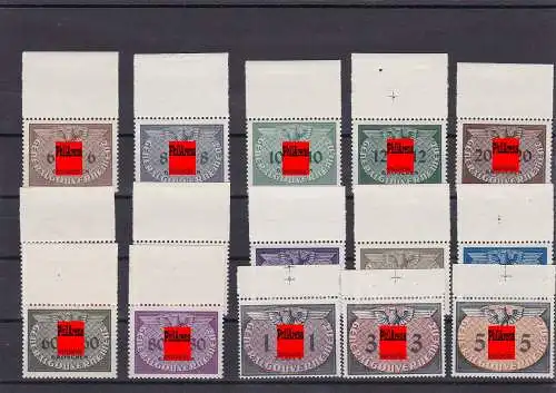 Generalgouvernement (GG) Dienstmarken D1-15,**, Oberrand, schön