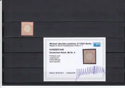 Reich allemand: Min. 4, inutilisé, BPP résultat