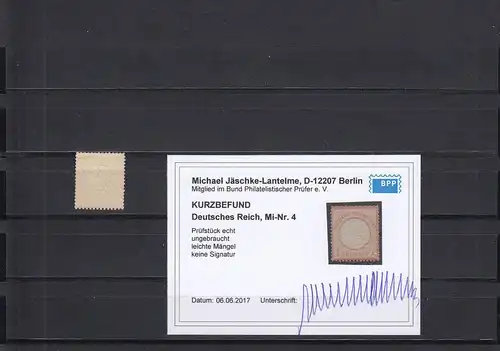 Reich allemand: Min. 4, inutilisé, BPP résultat