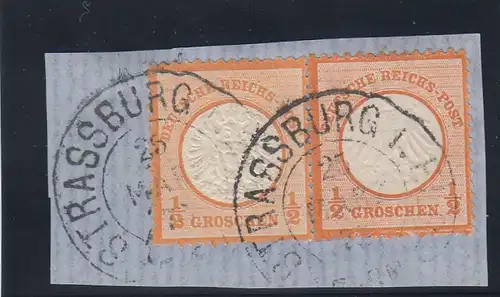 Reich allemand: MiNr. 14+18 sur le porte-monnaie, BPP résultat