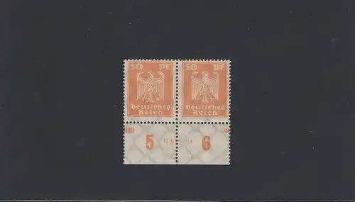Deutsches Reich: MiNr. 361, HAN Nummer, postfrisch, waagr. Paar