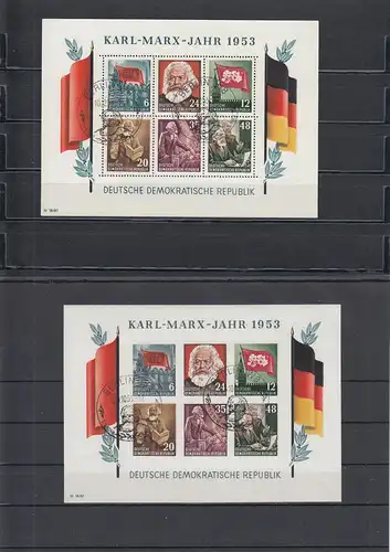 DDR: MiNr. Block 8A, 9A, 8B YI, 9B YII, Ersttagsstempel Berlin