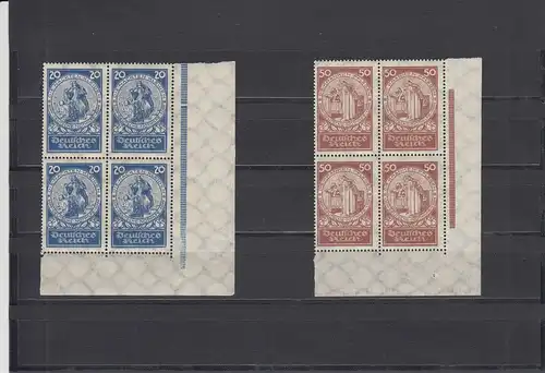 Deutsches Reich, MiNr. 351-54, postfrisch, Eckrand Viererblock, 354 BPP Attest