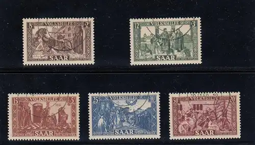 Saarland: MiNr. 299-303, gestempelt