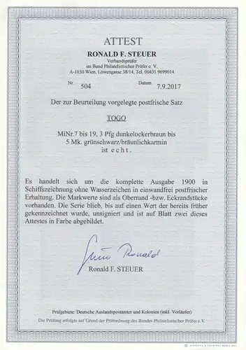 TOGO: MiNo 7 - 19, post-free, BPP Attest