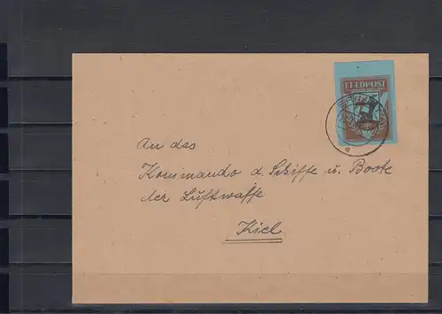 Poster de champ Oberrand Nouvelles Ecole Erfurt 1943 sur lettre à Kiel