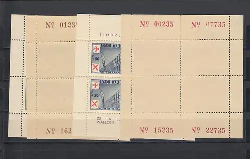Belgique: Légion wallonne n° I-IV, frais de port