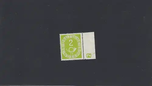 BRD: Posthorn MiNr. 123, ** mit Seitenrand und DKZ, BPP Signatur