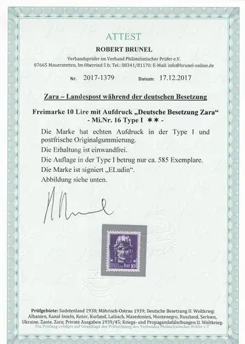 Zara: MiNo 16, Type I, frais