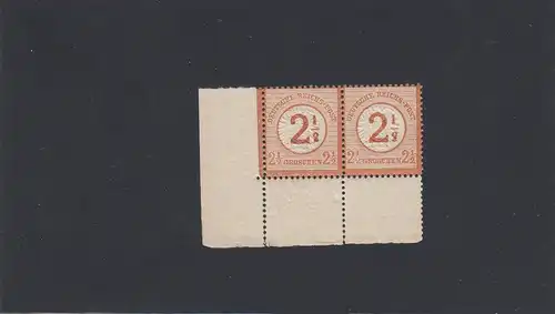 Deutsches Reich: MiNr. 29 I b + 29 im Paar, Eckrand, postfrisch, BPP Attest