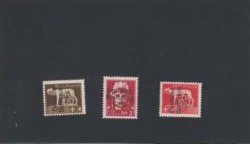 Zara: MiNr. 1I, 15I und 12I, je postfrisch der Type I