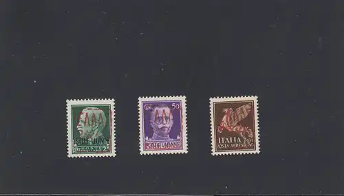 Zante: MiNr. 1-3 II, postfrisch