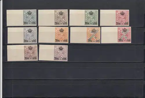 Württemberg: MiNr. 216-224, PU2, *
