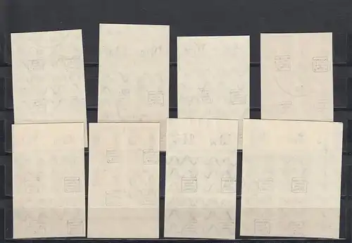 Bayern: MiNr. 94 - 103II U, gestempelt im Viererblock, Signatur Infla Berlin