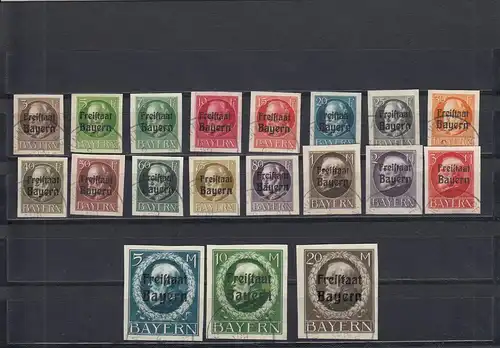 Bayern: MiNr. MiNr. 152 - 170, gestempelt, Signatur Infla Berlin