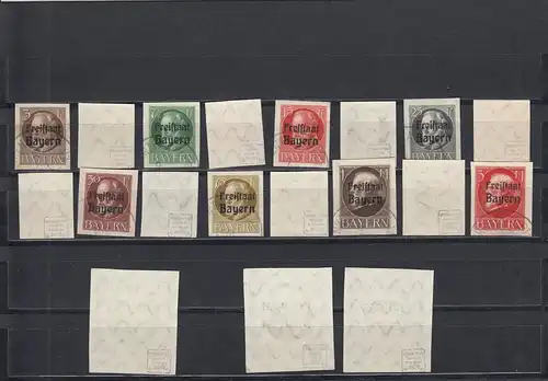 Bavière: MiNr. Mi N° 152 - 170, cachet, signature Infla Berlin