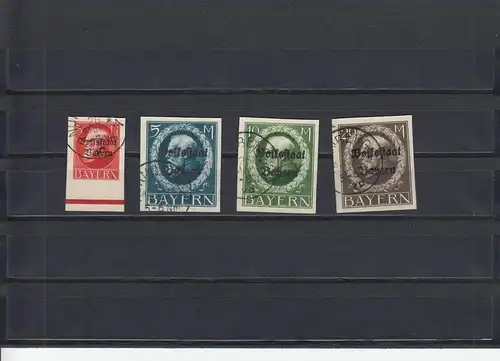 Bayern: MiNr. MiNr. 130-133II B, gestempelt, Signatur Infla Berlin