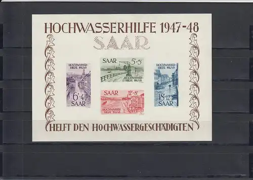 Saar: MiNr. Block 1 und 2, postfrisch