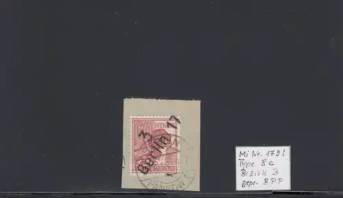 SBZ: MiNr. 179I, Type 8c, Briefstück, BPP Signatur
