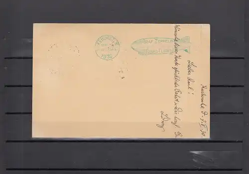 Reich allemand: Carte postale Zeppelin Amérique du Sud 1930 Gengenbach - Lakehurst
