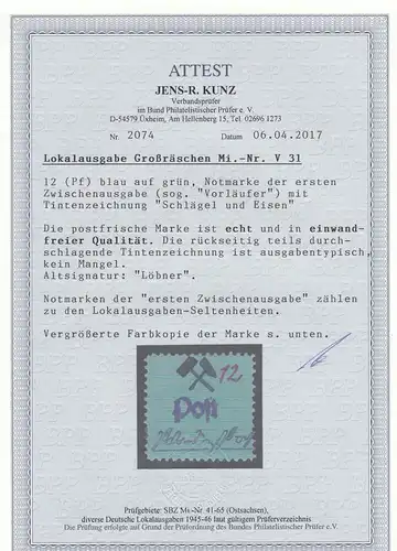 Édition locale: Grande Poitrine, Min. V31, post-freich, BPP Attest