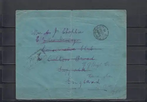 DP-Türkei 1917:prisoners mail, letter of 2. Norfolk Regiment, Afion Kara Hissar 