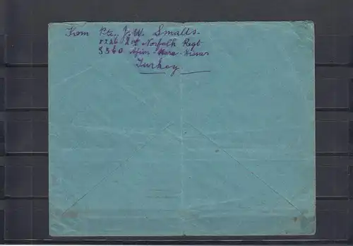 DP-Türkei 1917:prisoners mail, letter of 2. Norfolk Regiment, Afion Kara Hissar 