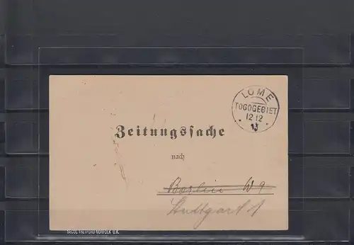 Togo 1913: L'affaire de journal de LOME - Région Togo à Berlin et puis Stuttgart