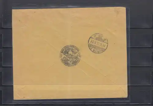 Kamerun 1913: Einschreiben-Telegramm Victoria - Negativstempel nach Berlin, BPP