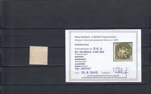 Wurtemberg: MiN° 6d, cacheté Heilbronn, BPP résultat