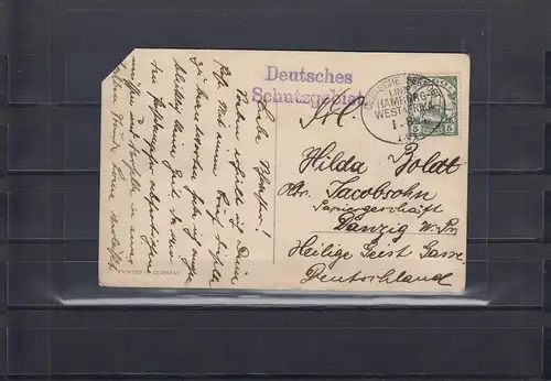 Togo AK 1914: Deutsche Seepostlinie Hamburg-Westafrika "Deutsches Schutzgebiet"