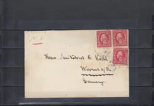 Karolinen 1915: Geschwader Spee, Guam über Manila nach Worms mit USA Frankatur