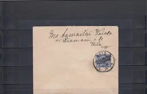 Samoa 1896: Krone/Adler auf Brief aus APIA, Postagentur nach Motamaita Vaiala