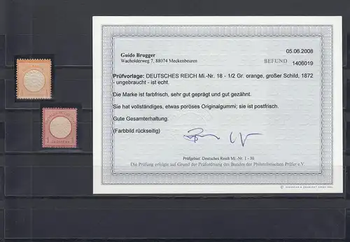 Deutsches Reich: MiNr. 18-19, postfrisch (18 mit BPP Befund, 19 BPP geprüft)