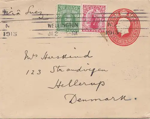 Australia 1913: Letter via Suez to Denmark