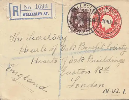 New Zealand Registered cover to London