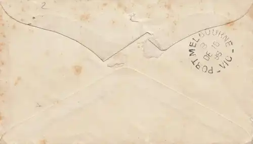 Australia - Postage Paid 1896 to Melbourne