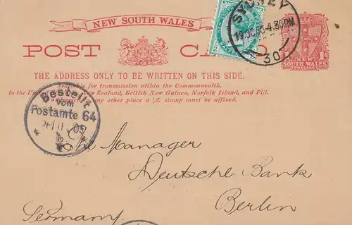 Australia 1905: Post card Sydney to Germany