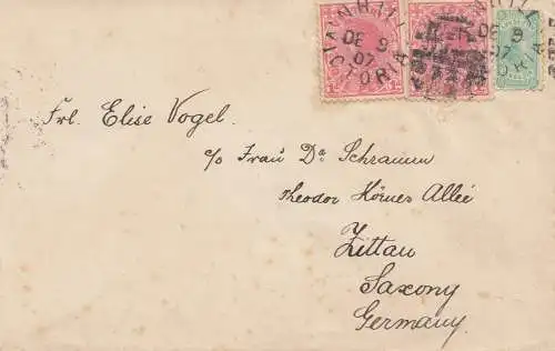 Australia 1907: letter Victoria to Germany - Zittau