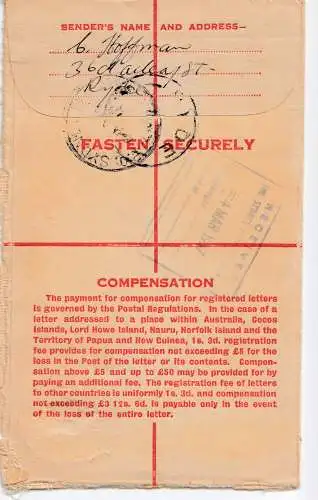 Australia 1957: Registered letter Ryde to Sydney