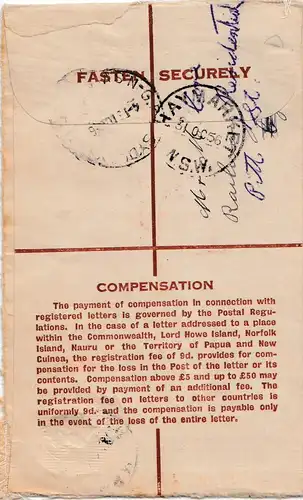 Australia 1956: Registered letter Haymarket to Sydney