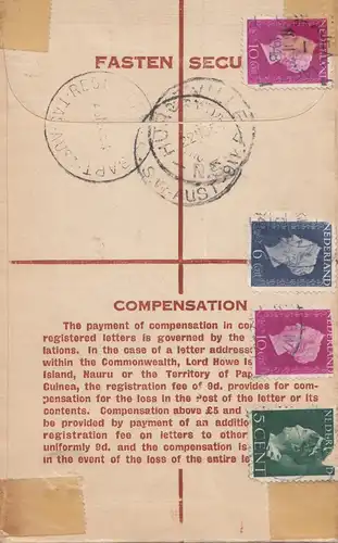 Australia: 1954: Registered letter, Hurstville to Tasmania