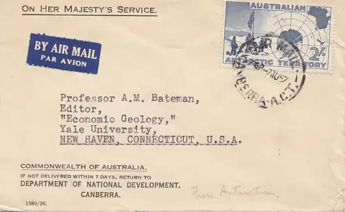 Australie: 1957: Air Mail to USA