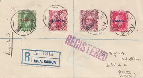 Samoa: Registered Apia to Genf/Switzerland via USA