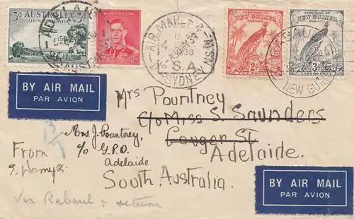 Australia: 1933: Air Mail Sydney to Adelaide