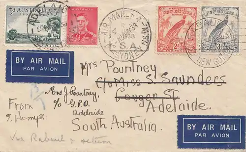 Australie: 1933: Air Mail Sydney to Adelaide