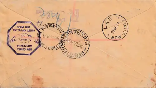 Australia: 1934: Air Mail registered Brisbane