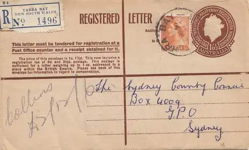1956: Registered mail: Yarra Bay to Sydney