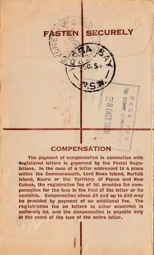 1956: Registered mail: Yarra Bay to Sydney